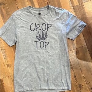 Gray Graphic T-Shirt with Corn Design Unisex Fit
